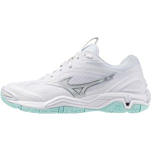 Mizuno - WAVE STEALTH 6 - Handbalschoenen - Wit/Blauw Tint