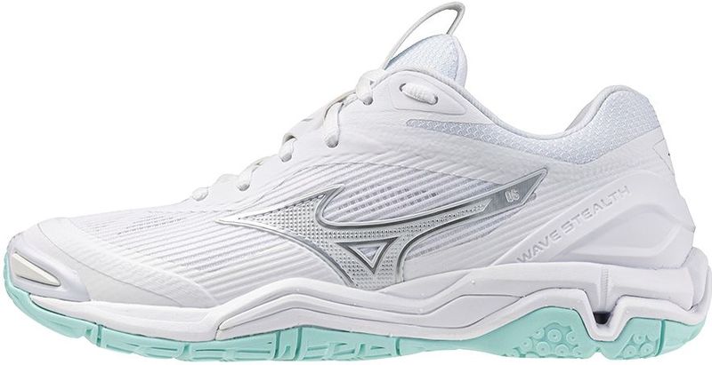 Mizuno - WAVE STEALTH 6 - Handbalschoenen - Wit/Blauw Tint