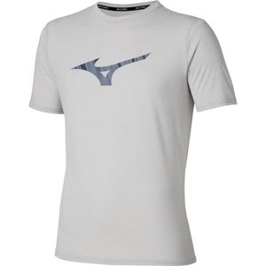 Mizuno Core Runbird Short Sleeve Tee Vapor Zilver Heren Maat S