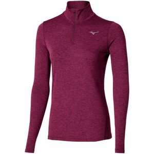 Mizuno - Core Impulse - T-shirt - Donkerpaars - Halve Rits - Dames