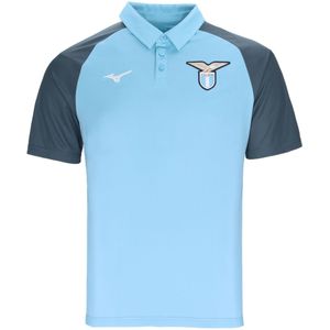 Mizuno Polyester Polo S.S. Lazio Men Retro Blauw Heren Maat S