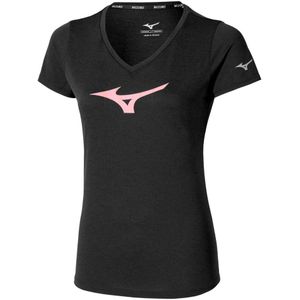 Mizuno Core Runbird Tee Zwart / Mauve Dames Maat XS