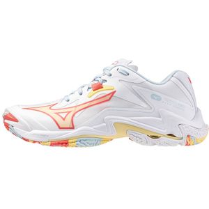 Mizuno WAVE LIGHTNING Z8 Volleybalschoenen Wit/Calypso Coral/Pale Banana Dames Maat 42