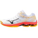 Mizuno WAVE VOLTAGE 2 Volleybalschoenen Wit/Fiery Coral 2/Citrus Dames/Heren Maat 37
