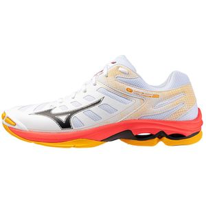 Mizuno WAVE VOLTAGE 2 Volleybalschoenen Wit/Fiery Coral 2/Citrus Dames/Heren Maat 37
