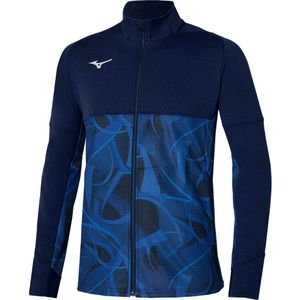 Mizuno PARIS ATHLETE HYBRID WARM UP JACKET Navy blue Heren Maat S