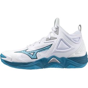 Mizuno WAVE MOMENTUM 3 MID Volleybalschoenen Wit/Sailor Blauw/Zilver Dames/Heren Maat 46