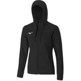 Mizuno - FZ - Hoodie - Zwart - 80% Katoen, 20% Polyester, Volledige Rits, Twee Zijzakken