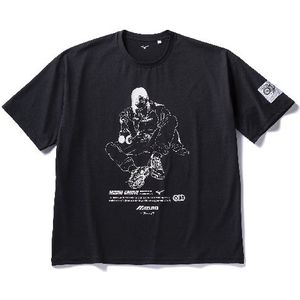 Mizuno Short Sleeve Monochrome Tee Zwart Dames/Heren Maat L