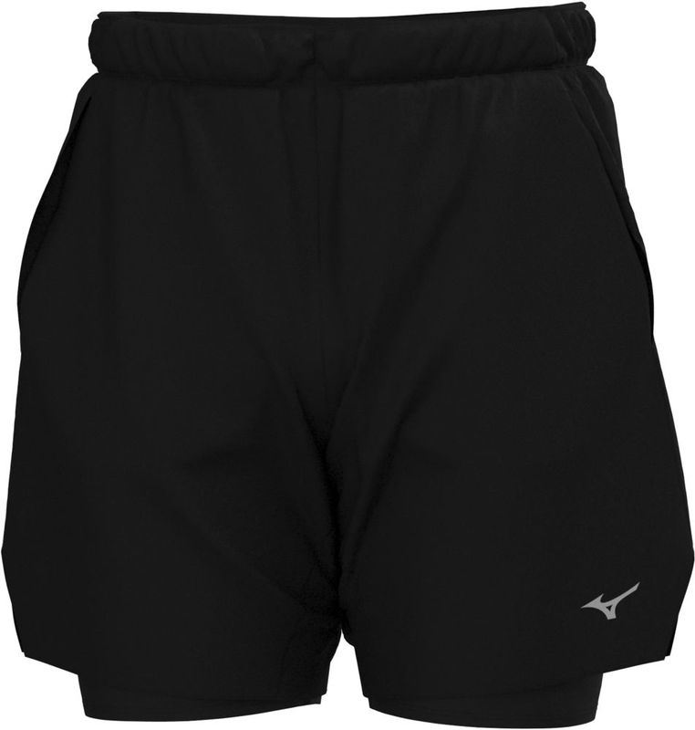 Mizuno - Core 7.5 Inches 2in1 Short - Zwart - Korte Broeken