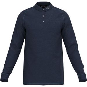 Mizuno Melange L/S Polo Navy Heren Maat S