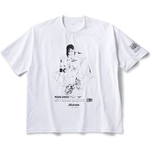 Mizuno Short Sleeve Monochrome Tee Wit Dames/Heren Maat L