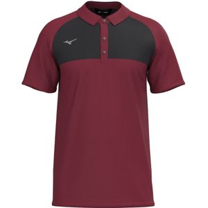 Mizuno Contrast Polo Burgundy Heren Maat S