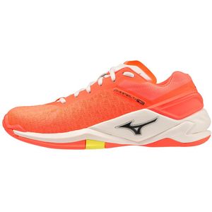 Mizuno WAVE STEALTH NEO Handbalschoenen Neon Flame/Zwart/Bolt 2 Dames/Heren Maat 36,5