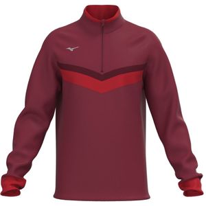 Mizuno V Stripe 1/4Zip Burgundy Heren Maat S