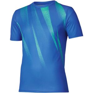 Mizuno Core Graphic Short Sleeve Tee Princess Blauw Heren Maat S