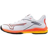 Mizuno WAVE EXCEED TOUR 6 AC Tennisschoenen Wit/Fiery Coral 2/Citrus Dames/Heren Maat 40,5