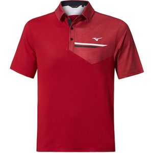 Mizuno QD Hazard Bloc Polo Rood Heren Maat S