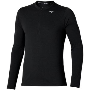 Mizuno Core Impulse Half Zip Long Sleeve Tee Zwart Heren Maat S