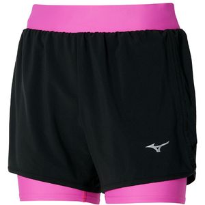 Mizuno ER 4.5 2in1 Short Zwart/Roze Dames Maat XS
