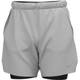 Mizuno - Core 2-in-1 Short - Zilver - 7.5 Inches - Heren Korte Broeken
