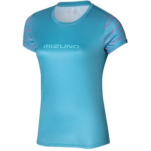 Mizuno Athletics Graphic Tee Maui Blauw Dames Maat XS