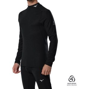 Mizuno Premium Merino Wool High Neck Zwart Heren Maat M