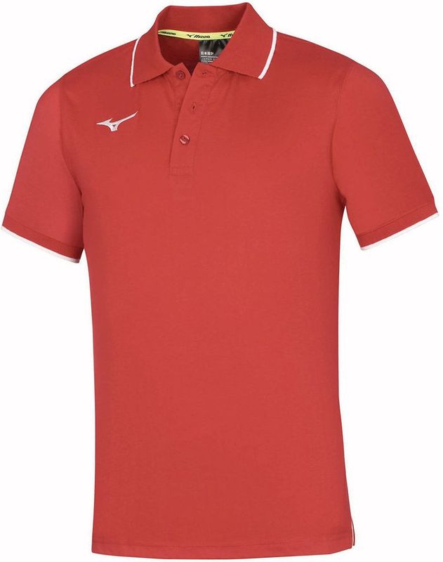 Mizuno - Fitnesspolo - Rood/Wit - Katoen