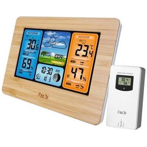 FanJu FJ3373 Digitaler Multifunktions-LCD-Wecker mit Wetterstation