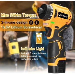 16.8 V Lithium-Schraubendreher 55 Nm Drehmoment Multifunktionales Reparatur-Tool-Kit Elektrischer Schraubendreher für Mobiltelefone Computer Haushaltsgeräte