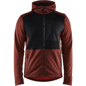 Blåkläder 3540-2533 Hoodie met hele rits Gebrand rood/Zwart maat XS