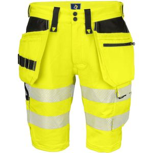 Projob 6575 Signalisatie Stretchshort Met Spijkerzakken En Iso 20471 Klasse 2/1 Geel/Zwart maat C58