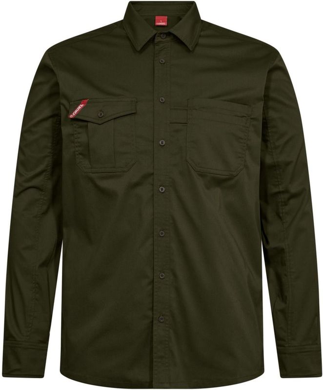 F. Engel 7185-812 Extend Stretch LS Mens Shirt Forest Green maat XS