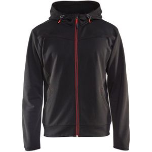 Blåkläder 3363-2526 Hoodie met rits Zwart/Rood maat 4XL