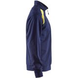 Blåkläder 3353-1158 Sweatshirt Bi-Colour met halve rits Marineblauw/Geel