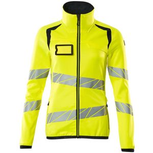 Mascot 19153-315 Dames Fleecetrui met rits Hi-Vis Geel/Donkermarine maat 4XL