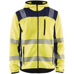 Blåkläder 4923-2120 Gebreid vest met capuchon High Vis Geel/Marineblauw