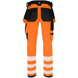 Projob 6573 Signalisatiestretchbroek Met Kniezakken En Spijkerzakken En Iso 20471 Klasse 2/1 Oranje/Zwart maat D100