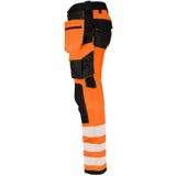 Projob 6573 Signalisatiestretchbroek Met Kniezakken En Spijkerzakken En Iso 20471 Klasse 2/1 Oranje/Zwart maat D100