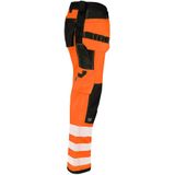 Projob 6573 Signalisatiestretchbroek Met Kniezakken En Spijkerzakken En Iso 20471 Klasse 2/1 Oranje/Zwart maat D100