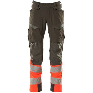 Mascot - 19179-511 - Werkbroek - Donkerantraciet/Hi-Vis Rood - Waterafstotend, Ergonomisch, ULTIMATE STRETCH