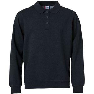 Clique Basic Polo Sweater Antraciet Melange