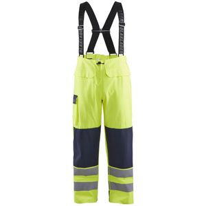 Blåkläder 1313-2022 Vlamvertragende Regenbroek Level 2 High Vis Geel/Marineblauw