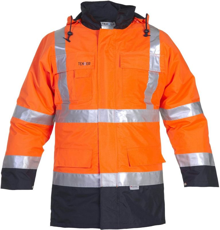 Hydrowear EN20471 Parka Apollo Fluor Oranje/Marine maat S