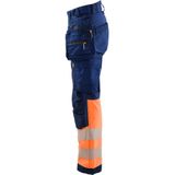 Blåkläder 7114-2513 Dames Softshell Werkbroek High Vis Marineblauw/Oranje maat C32