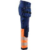 Blåkläder 7114-2513 Dames Softshell Werkbroek High Vis Marineblauw/Oranje maat C32