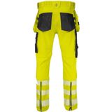 Projob 6571 Signalisatiestretchbroek Met Kniezakken En Spijkerzakken En Iso 20471 Klasse 2 Heren Geel/Zwart maat D100