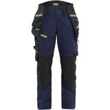 Blåkläder 7170-1149 STRIKER Dames werkbroek met stretch Donker marineblauw/High vis geel maat C32