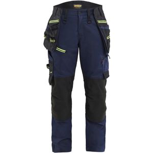 Blåkläder 7170-1149 STRIKER Dames werkbroek met stretch Donker marineblauw/High vis geel maat C32