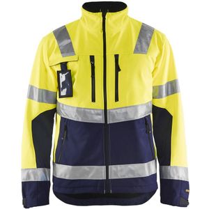 Blåkläder 4900-2517 Jack Softshell High Vis Geel/Marineblauw